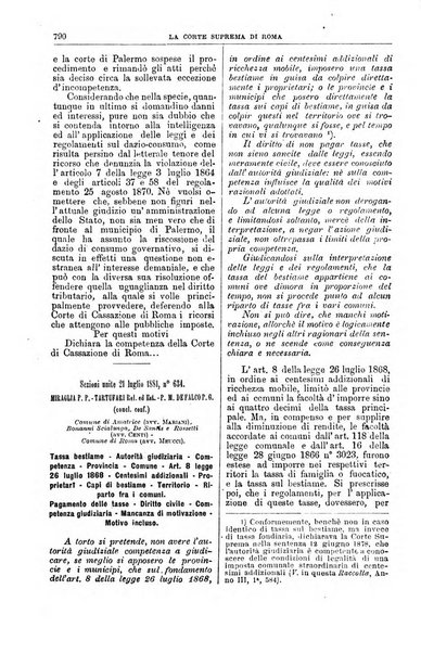 La Corte suprema di Roma raccolta periodica delle sentenze della Corte di cassazione di Roma