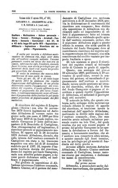 La Corte suprema di Roma raccolta periodica delle sentenze della Corte di cassazione di Roma