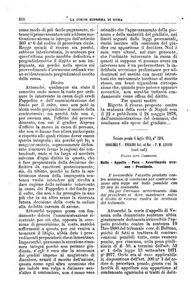 La Corte suprema di Roma raccolta periodica delle sentenze della Corte di cassazione di Roma