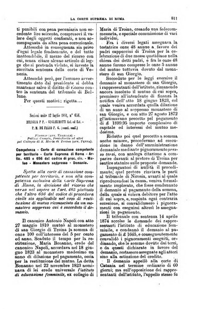 La Corte suprema di Roma raccolta periodica delle sentenze della Corte di cassazione di Roma