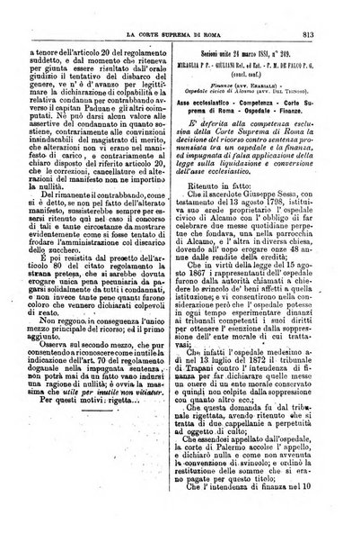 La Corte suprema di Roma raccolta periodica delle sentenze della Corte di cassazione di Roma