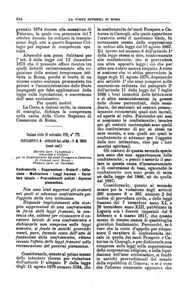 La Corte suprema di Roma raccolta periodica delle sentenze della Corte di cassazione di Roma