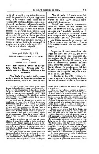 La Corte suprema di Roma raccolta periodica delle sentenze della Corte di cassazione di Roma