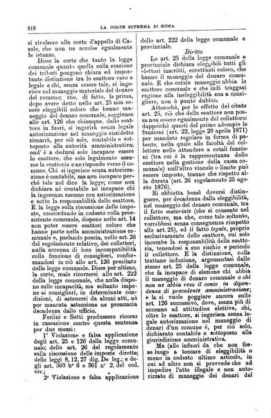 La Corte suprema di Roma raccolta periodica delle sentenze della Corte di cassazione di Roma