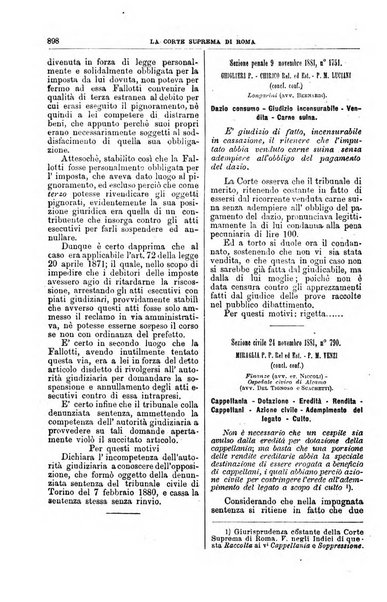 La Corte suprema di Roma raccolta periodica delle sentenze della Corte di cassazione di Roma