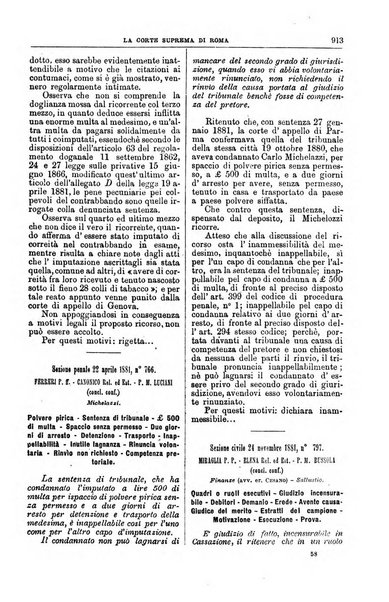 La Corte suprema di Roma raccolta periodica delle sentenze della Corte di cassazione di Roma