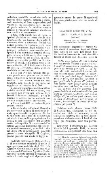 La Corte suprema di Roma raccolta periodica delle sentenze della Corte di cassazione di Roma