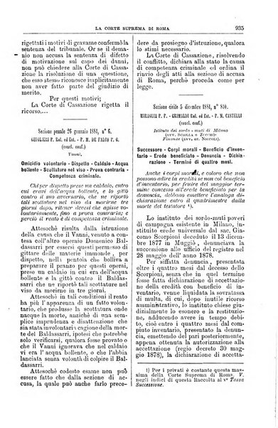 La Corte suprema di Roma raccolta periodica delle sentenze della Corte di cassazione di Roma