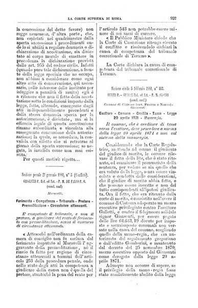 La Corte suprema di Roma raccolta periodica delle sentenze della Corte di cassazione di Roma