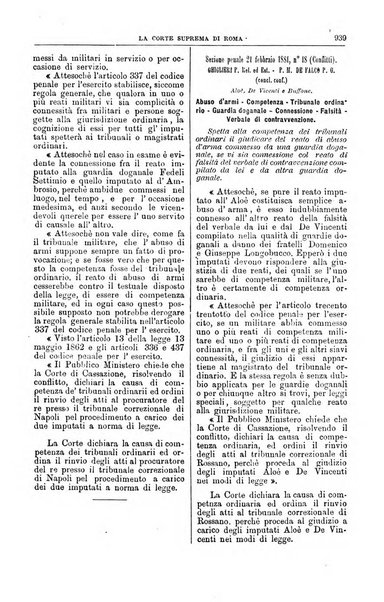 La Corte suprema di Roma raccolta periodica delle sentenze della Corte di cassazione di Roma