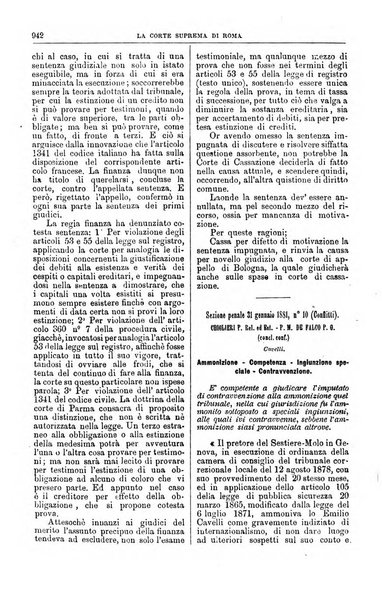 La Corte suprema di Roma raccolta periodica delle sentenze della Corte di cassazione di Roma