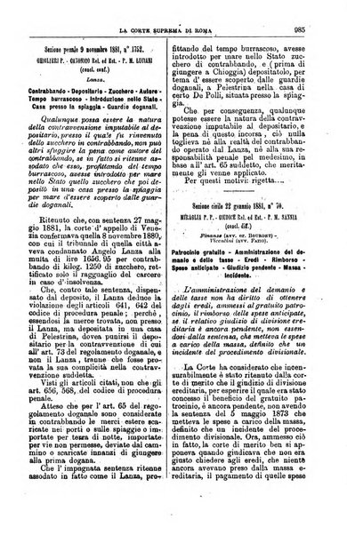 La Corte suprema di Roma raccolta periodica delle sentenze della Corte di cassazione di Roma