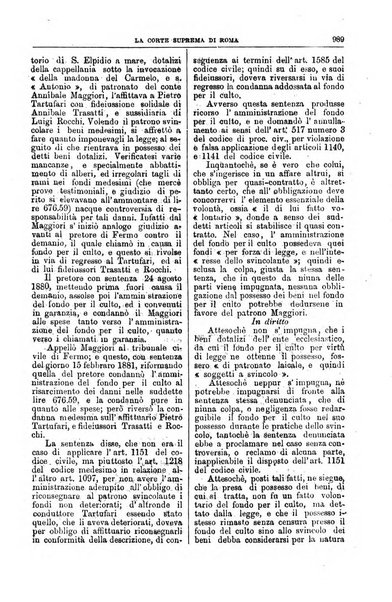 La Corte suprema di Roma raccolta periodica delle sentenze della Corte di cassazione di Roma