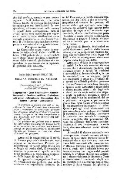 La Corte suprema di Roma raccolta periodica delle sentenze della Corte di cassazione di Roma