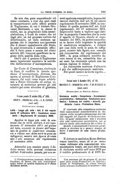 La Corte suprema di Roma raccolta periodica delle sentenze della Corte di cassazione di Roma