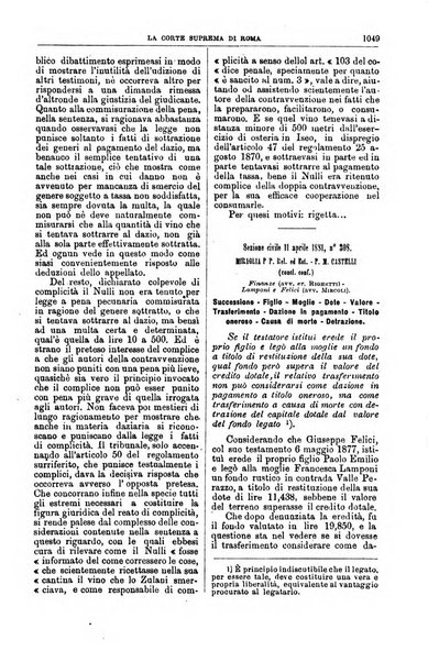 La Corte suprema di Roma raccolta periodica delle sentenze della Corte di cassazione di Roma