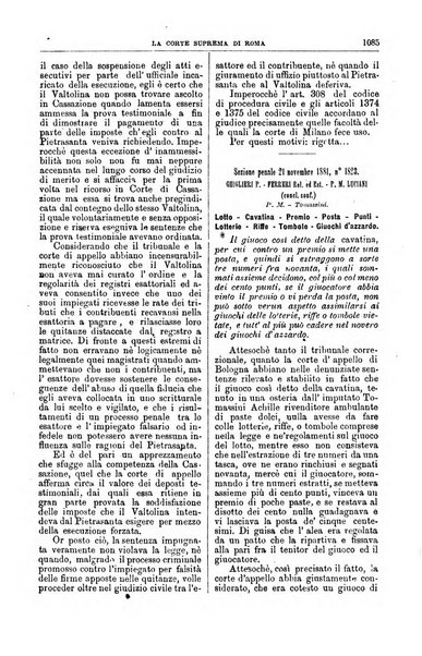 La Corte suprema di Roma raccolta periodica delle sentenze della Corte di cassazione di Roma