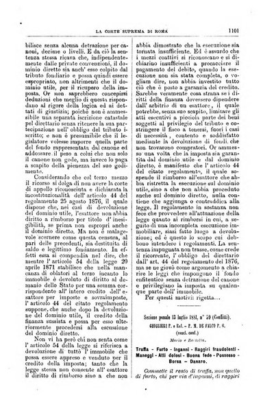 La Corte suprema di Roma raccolta periodica delle sentenze della Corte di cassazione di Roma