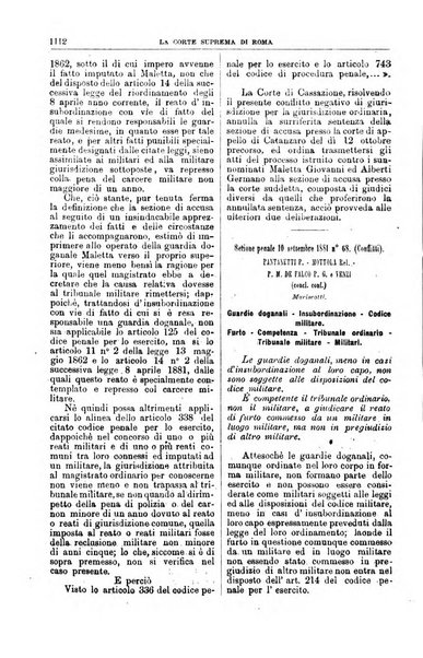 La Corte suprema di Roma raccolta periodica delle sentenze della Corte di cassazione di Roma