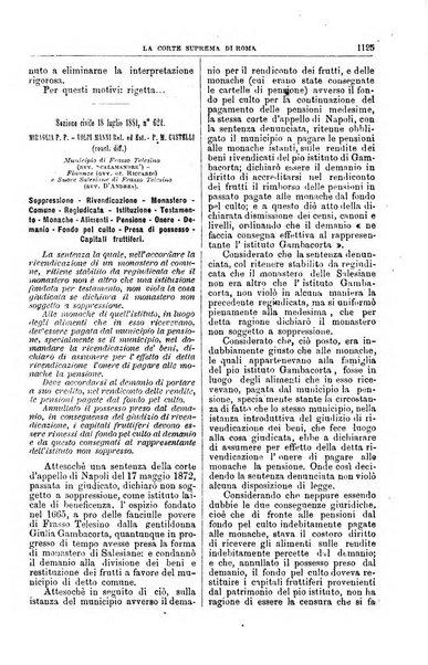 La Corte suprema di Roma raccolta periodica delle sentenze della Corte di cassazione di Roma