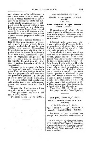 La Corte suprema di Roma raccolta periodica delle sentenze della Corte di cassazione di Roma