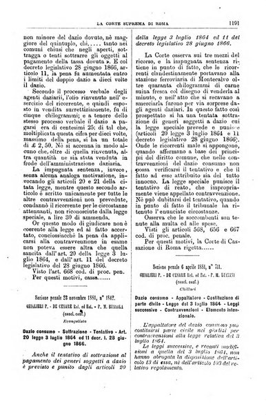 La Corte suprema di Roma raccolta periodica delle sentenze della Corte di cassazione di Roma