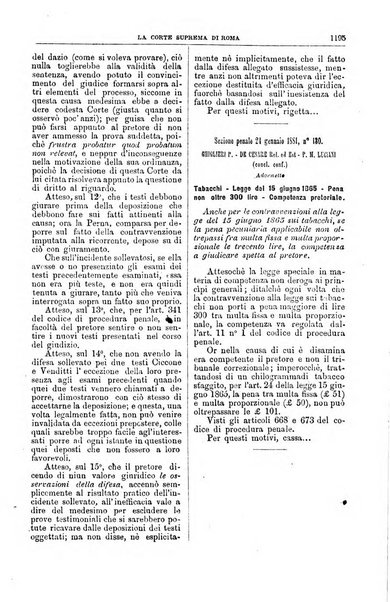 La Corte suprema di Roma raccolta periodica delle sentenze della Corte di cassazione di Roma