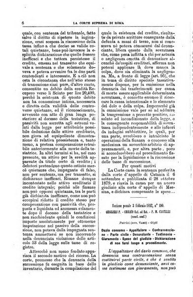 La Corte suprema di Roma raccolta periodica delle sentenze della Corte di cassazione di Roma