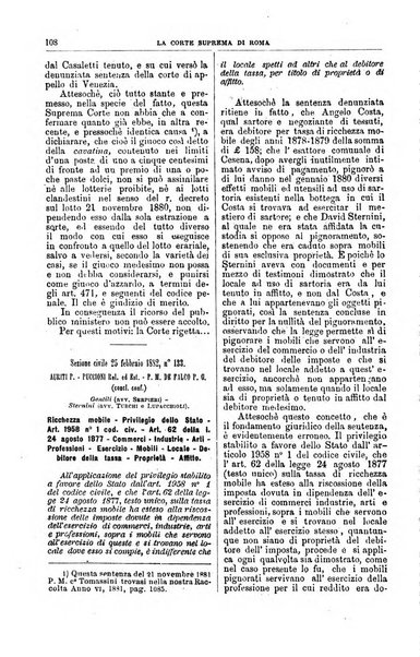 La Corte suprema di Roma raccolta periodica delle sentenze della Corte di cassazione di Roma