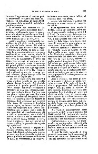 La Corte suprema di Roma raccolta periodica delle sentenze della Corte di cassazione di Roma