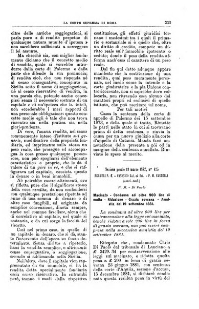 La Corte suprema di Roma raccolta periodica delle sentenze della Corte di cassazione di Roma