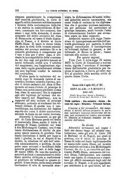 La Corte suprema di Roma raccolta periodica delle sentenze della Corte di cassazione di Roma