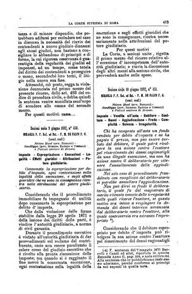 La Corte suprema di Roma raccolta periodica delle sentenze della Corte di cassazione di Roma