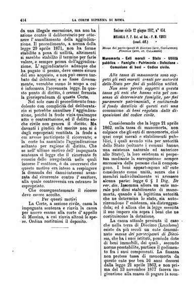 La Corte suprema di Roma raccolta periodica delle sentenze della Corte di cassazione di Roma