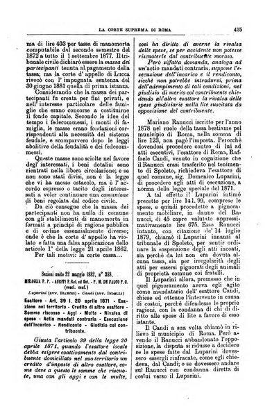 La Corte suprema di Roma raccolta periodica delle sentenze della Corte di cassazione di Roma