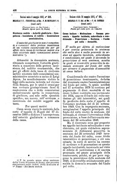 La Corte suprema di Roma raccolta periodica delle sentenze della Corte di cassazione di Roma