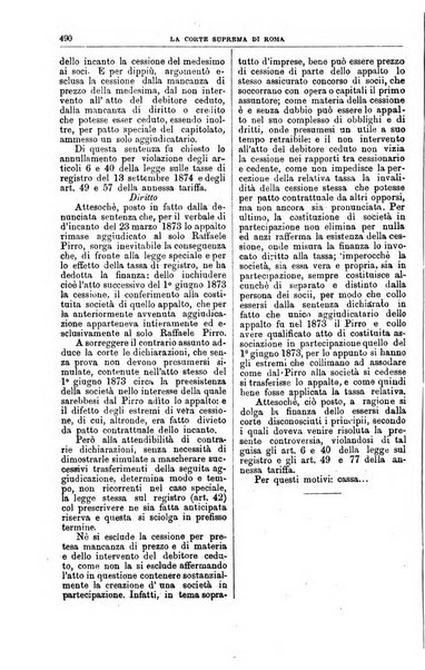 La Corte suprema di Roma raccolta periodica delle sentenze della Corte di cassazione di Roma