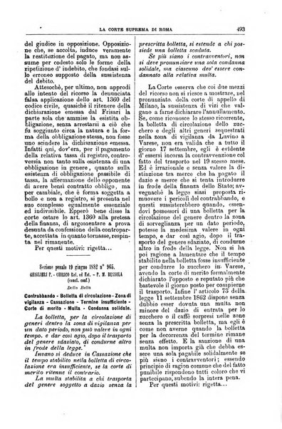 La Corte suprema di Roma raccolta periodica delle sentenze della Corte di cassazione di Roma