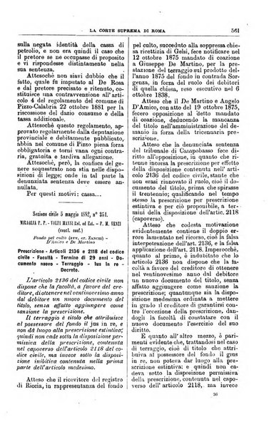 La Corte suprema di Roma raccolta periodica delle sentenze della Corte di cassazione di Roma