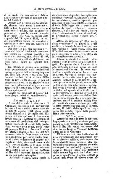 La Corte suprema di Roma raccolta periodica delle sentenze della Corte di cassazione di Roma