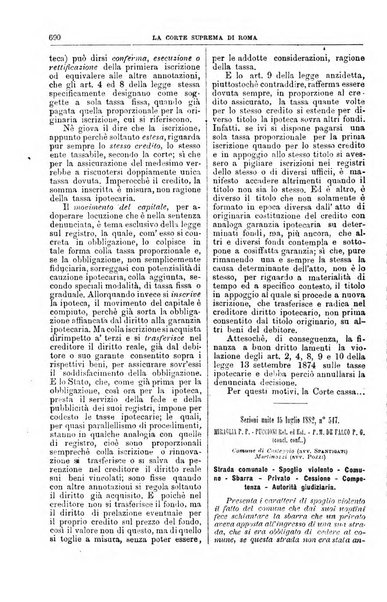 La Corte suprema di Roma raccolta periodica delle sentenze della Corte di cassazione di Roma