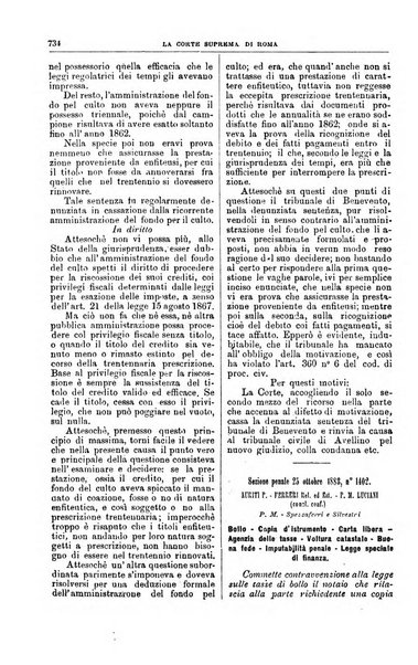 La Corte suprema di Roma raccolta periodica delle sentenze della Corte di cassazione di Roma