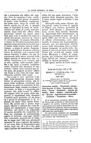 La Corte suprema di Roma raccolta periodica delle sentenze della Corte di cassazione di Roma