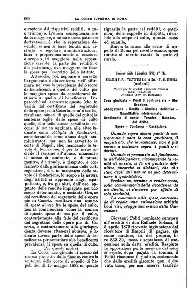 La Corte suprema di Roma raccolta periodica delle sentenze della Corte di cassazione di Roma