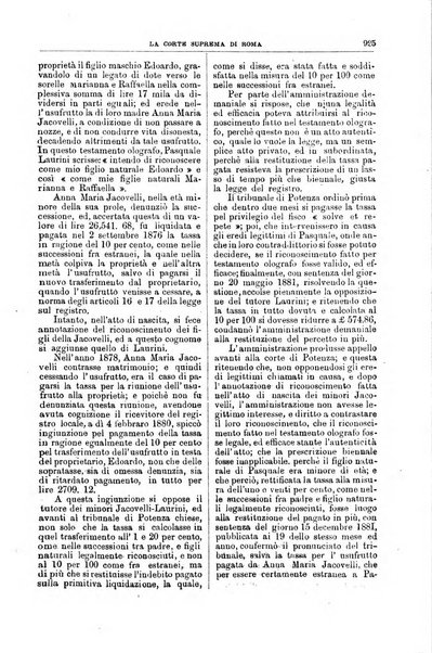 La Corte suprema di Roma raccolta periodica delle sentenze della Corte di cassazione di Roma