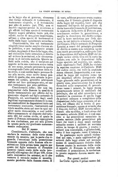 La Corte suprema di Roma raccolta periodica delle sentenze della Corte di cassazione di Roma