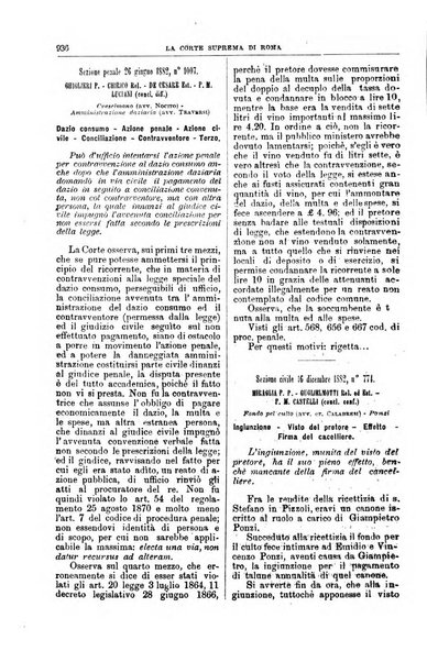 La Corte suprema di Roma raccolta periodica delle sentenze della Corte di cassazione di Roma