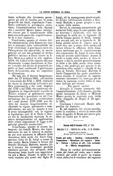 La Corte suprema di Roma raccolta periodica delle sentenze della Corte di cassazione di Roma