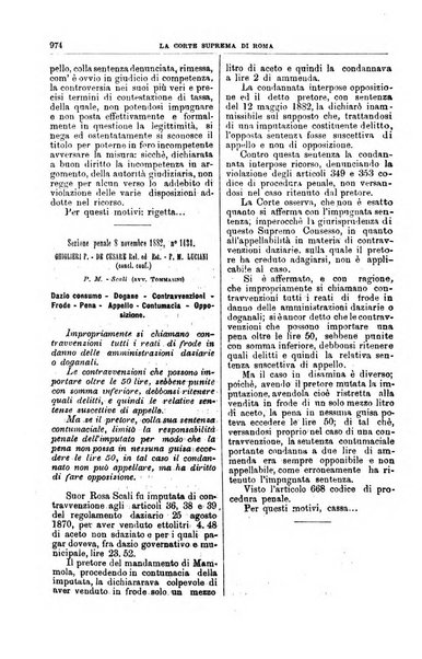 La Corte suprema di Roma raccolta periodica delle sentenze della Corte di cassazione di Roma