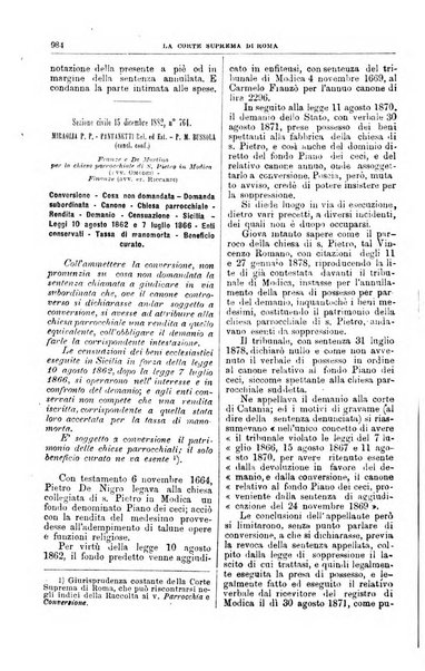 La Corte suprema di Roma raccolta periodica delle sentenze della Corte di cassazione di Roma